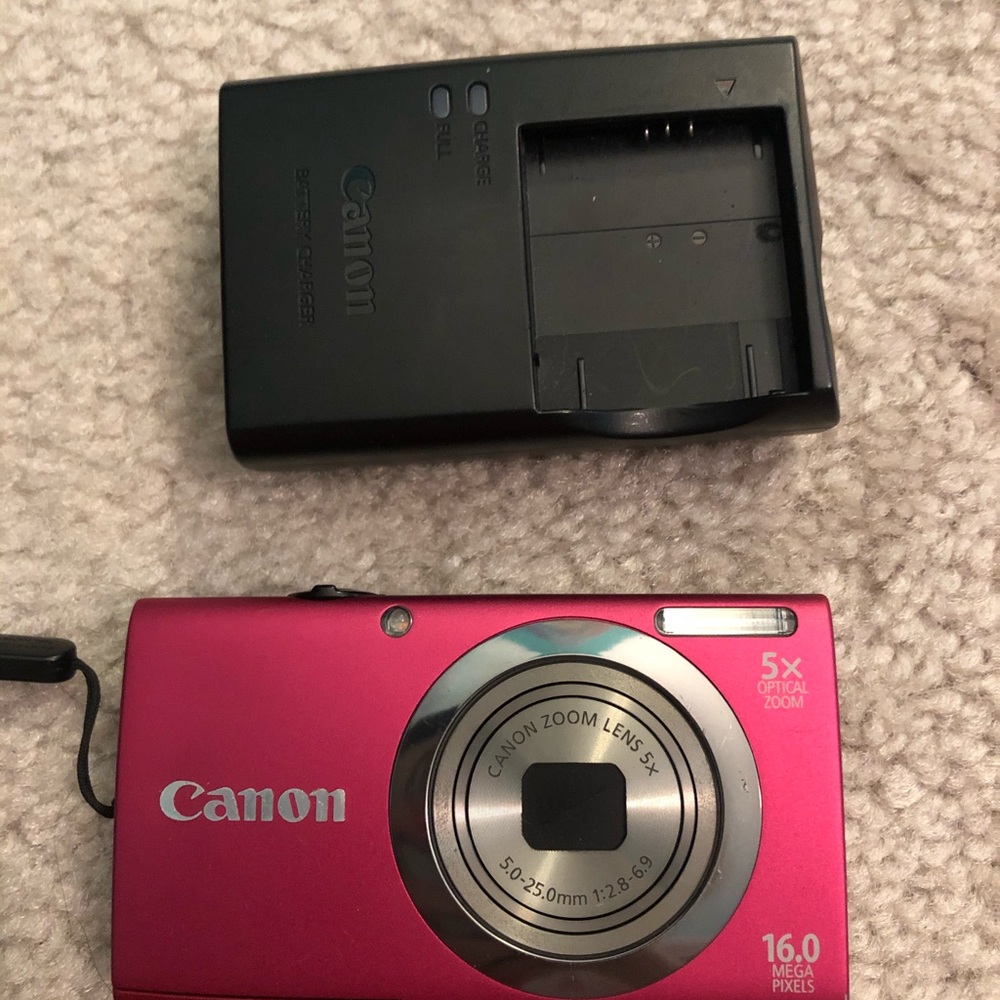 Pink Canon Powershot A2300 HD digital vlog camera